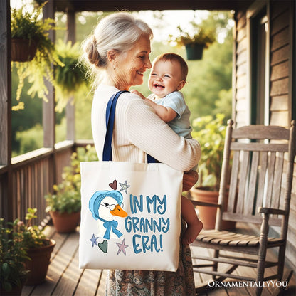 In My Granny Era Goose Tote Bag, Funny Grandma Doodle Gift Shopper