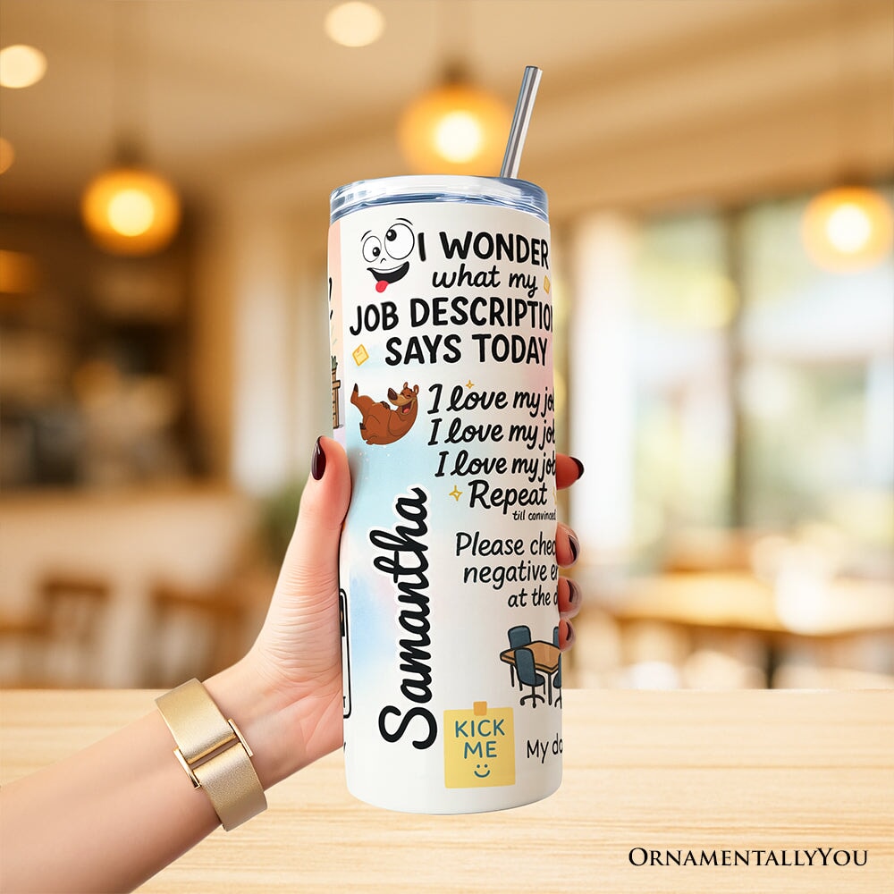 Sarcastic Coworker 20oz Personalized Tumbler With Lid and Stainless Steel Straw, Funny Office Quotes Gift Cup