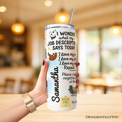 Sarcastic Coworker 20oz Personalized Tumbler With Lid and Stainless Steel Straw, Funny Office Quotes Gift Cup