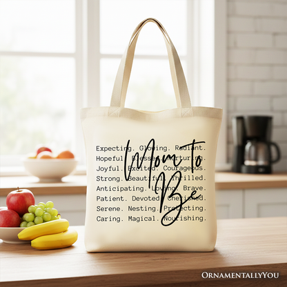 Mom To Be Pregnancy Announcement Tote Bag, Definition Future Mama Pregnant Gift Shopper