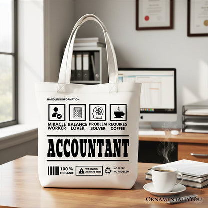 Accountant Nutrition Facts Tote Bag, Bookkeeper Humor Gift Shopper