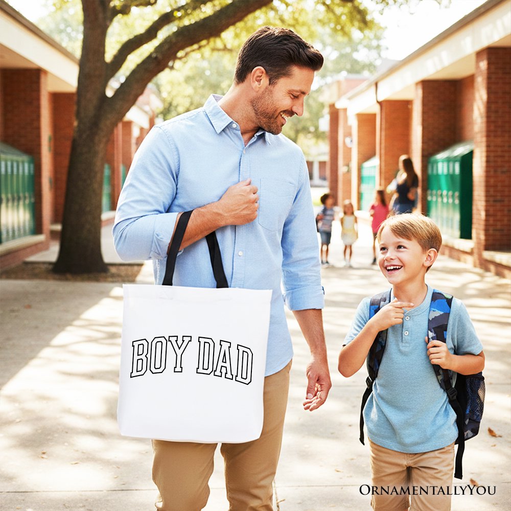 Boy Dad Varsity Tote Bag, Father's Day Gift Shopper