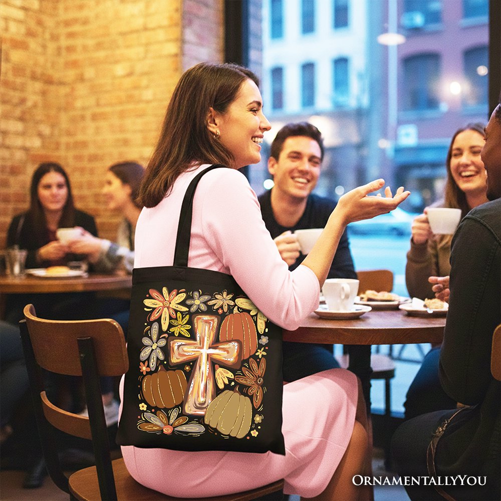 Fall Blessings Tote Bag, Autumn Christian Faith Gift Shopper