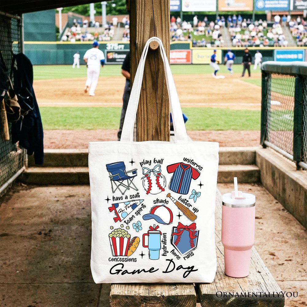 Game Day Baseball Tote Bag, Gift Shopper for Sports Fans