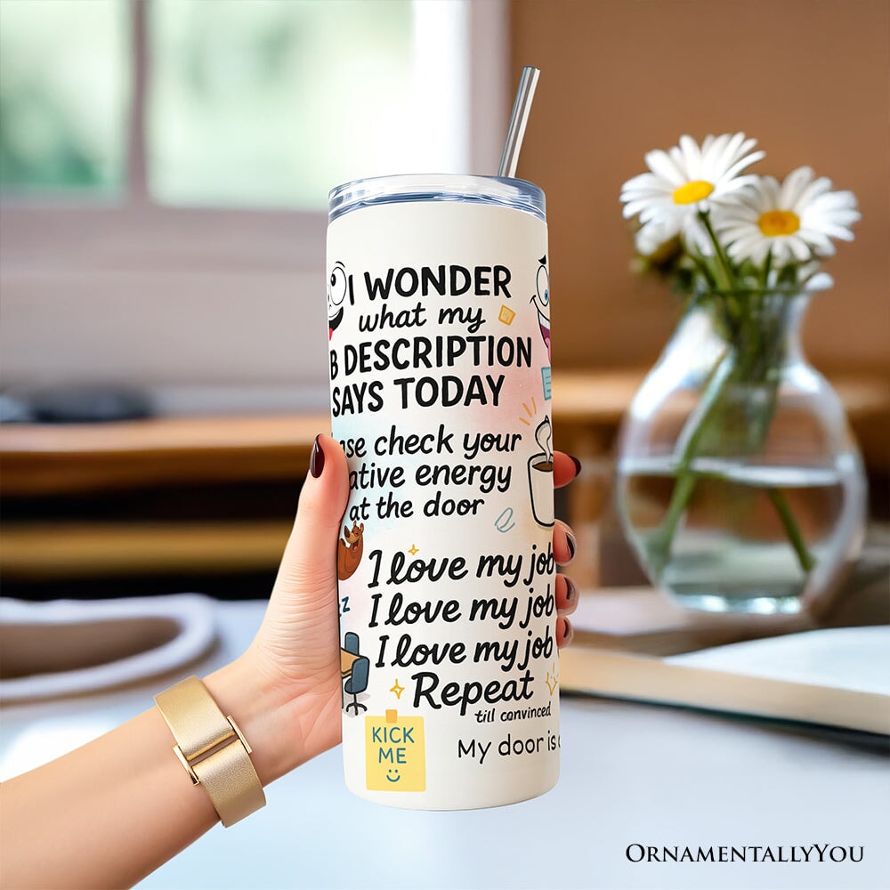 Sarcastic Coworker 20oz Personalized Tumbler With Lid and Stainless Steel Straw, Funny Office Quotes Gift Cup