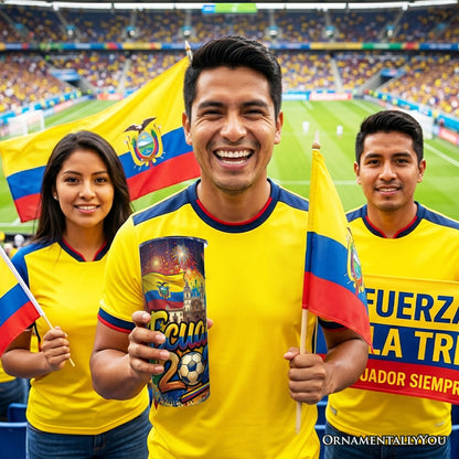 Ecuador 2026 Soccer Cup Global Championship 20oz Tumbler With Lid and Stainless Steel Straw, Fans Football Gift Cup