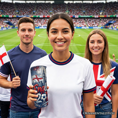 England 2026 Soccer Cup Global Championship 20oz Tumbler With Lid and Stainless Steel Straw, Fans Football Gift Cup