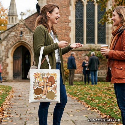 Fall Blessings Tote Bag, Autumn Christian Faith Gift Shopper
