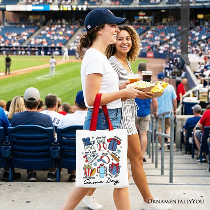 Game Day Baseball Tote Bag, Gift Shopper for Sports Fans