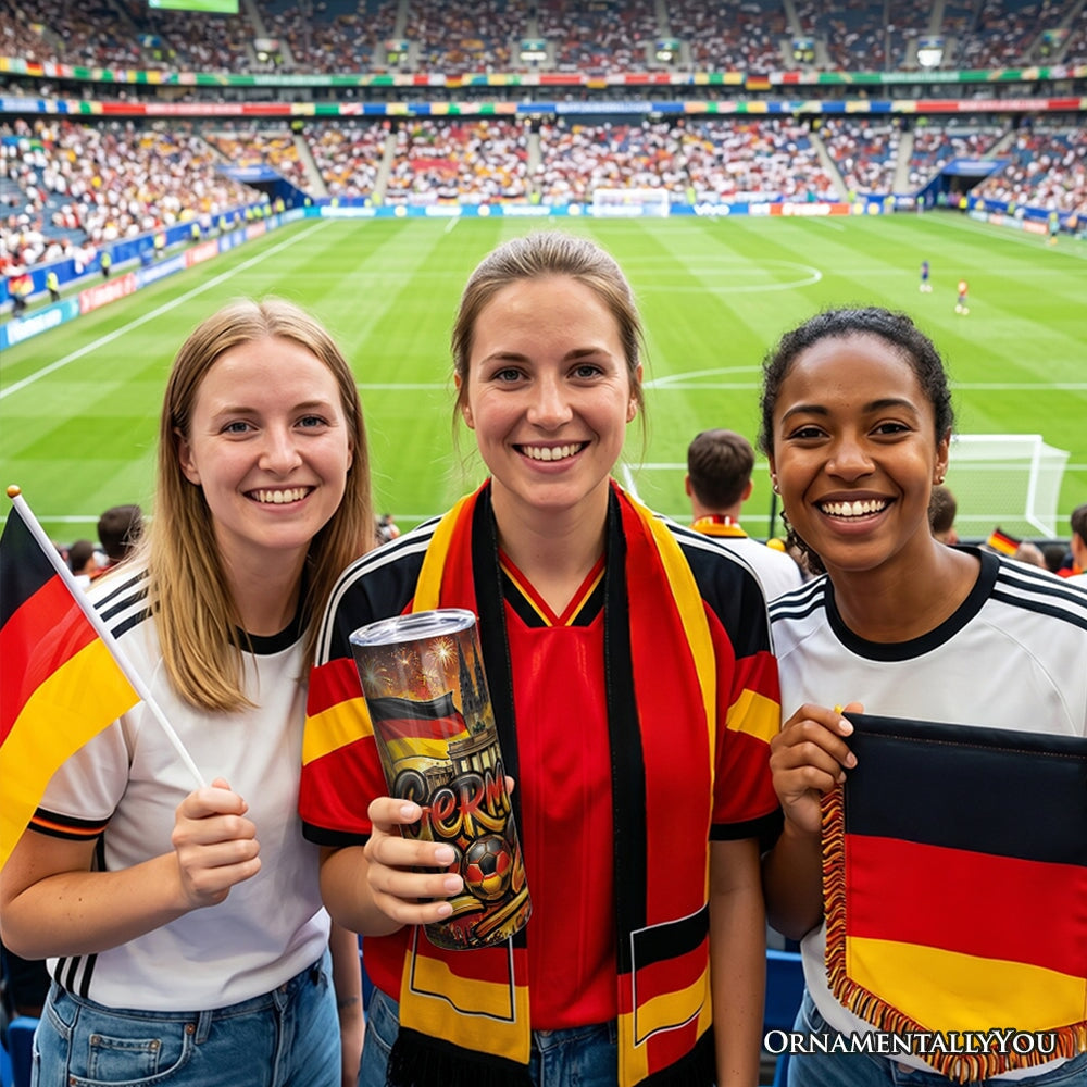 Germany 2026 Soccer Cup Global Championship 20oz Tumbler With Lid and Stainless Steel Straw, Fans Football Gift Cup