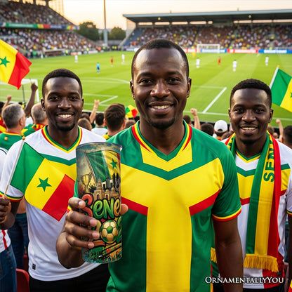 Senegal 2026 Soccer Cup Global Championship 20oz Tumbler With Lid and Stainless Steel Straw, Fans Football Gift Cup