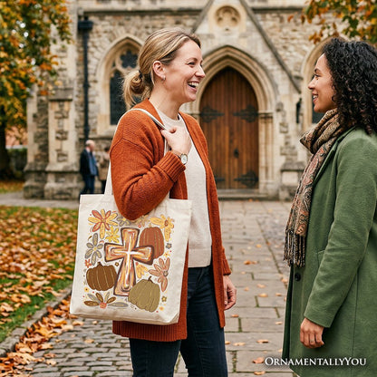 Fall Blessings Tote Bag, Autumn Christian Faith Gift Shopper