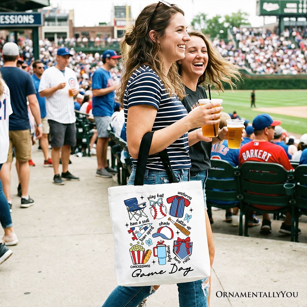 Game Day Baseball Tote Bag, Gift Shopper for Sports Fans