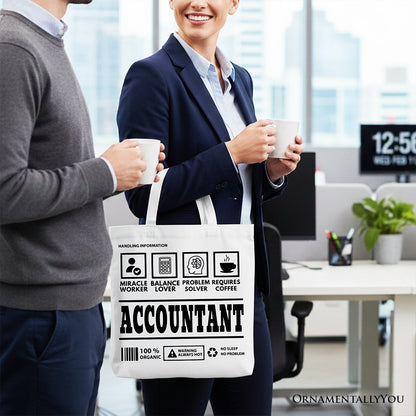 Accountant Nutrition Facts Tote Bag, Bookkeeper Humor Gift Shopper