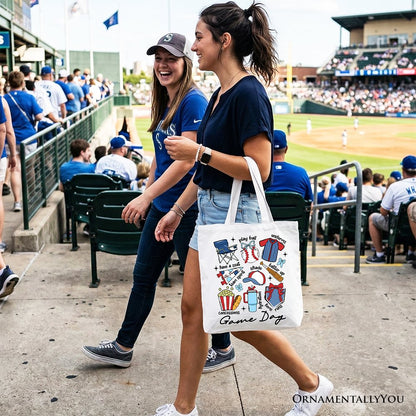 Game Day Baseball Tote Bag, Gift Shopper for Sports Fans