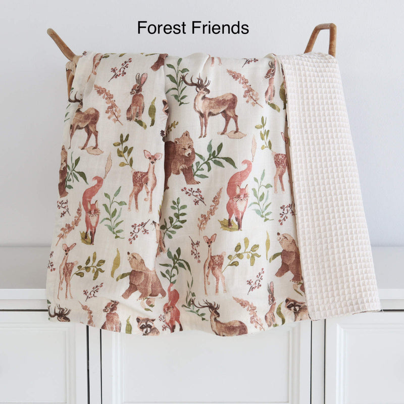 Baby Blanket | Waffle & Muslin Collection | Growing Sprouts