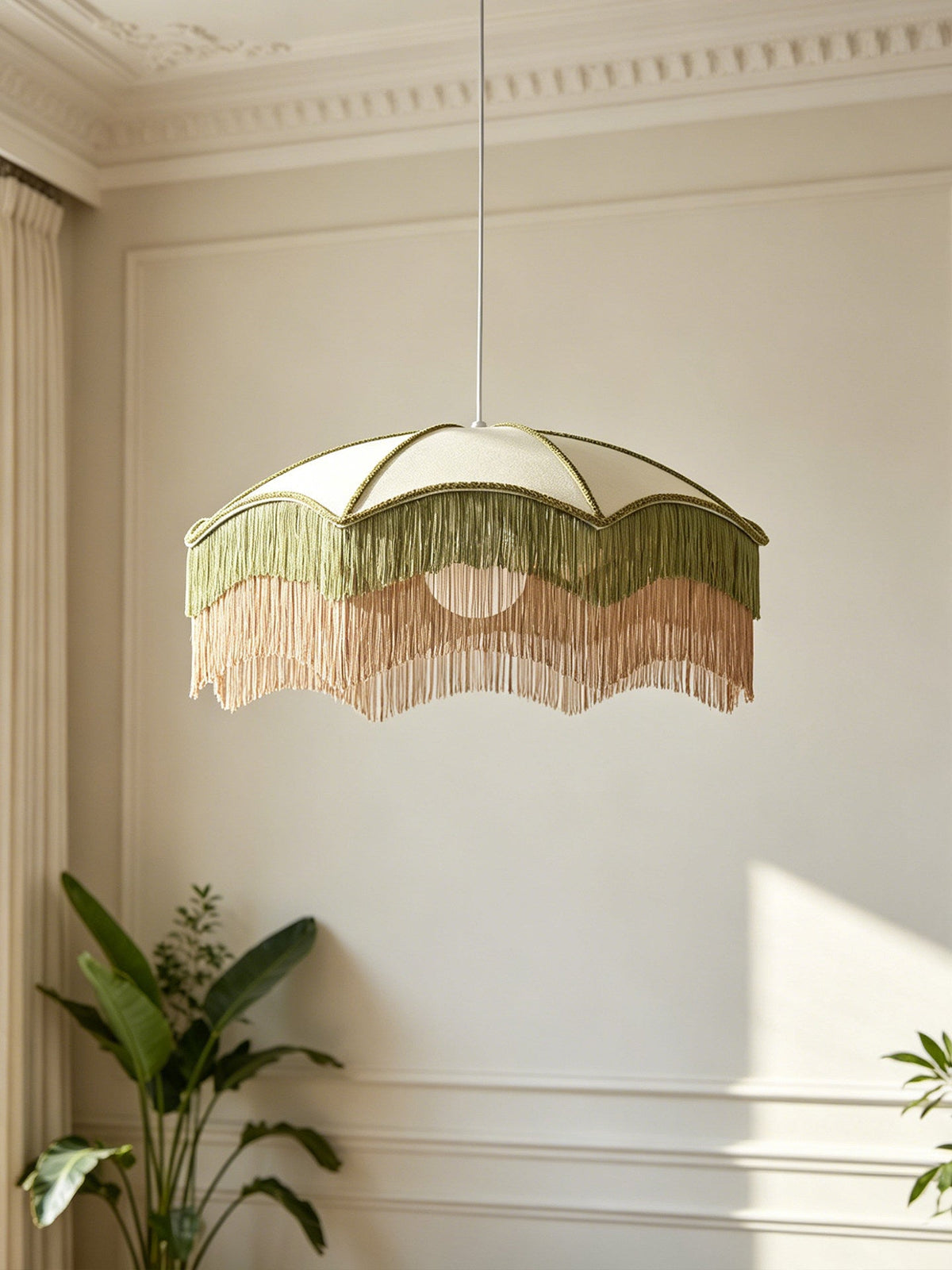 Fringed Parasol Pendant Light