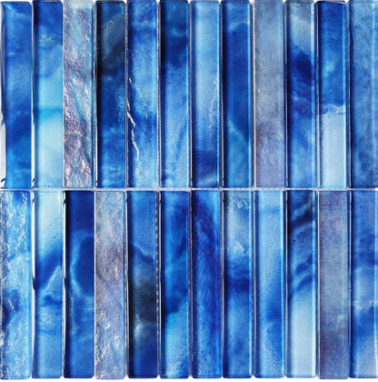 Santorini Turquoise Stacked 1x6 Glass Tile