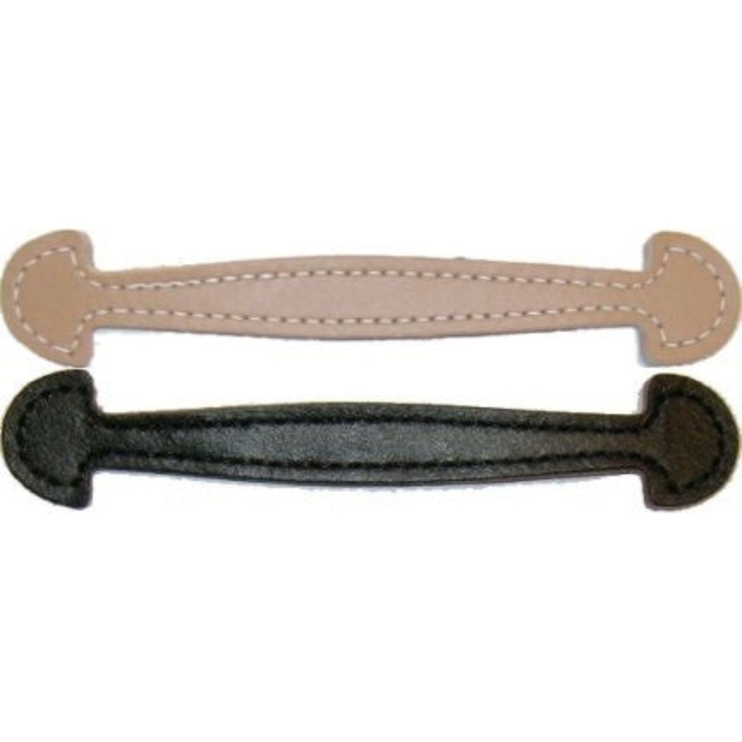Shovel Head Leather Steamer Trunk Handle Flared Ends with Slightly Shiny Finish Available in Natural and Black