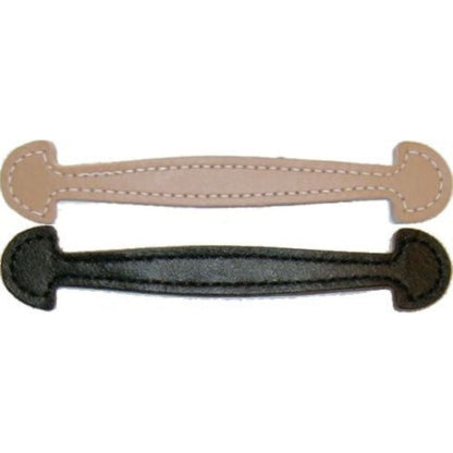 Shovel Head Leather Steamer Trunk Handle Flared Ends with Slightly Shiny Finish Available in Natural and Black