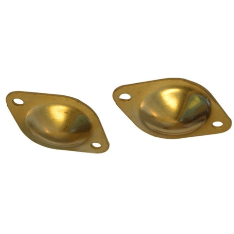 Bottom Buttons for Antique Trunks Brass Plated Stamped Steel, 2-1/16" x 1-3/8", Elevates Trunk for Better Air Circulation