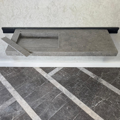 Handcrafted Custom Dekton Grafite Porcelain Bathroom Sink: Custom Vanity Top or Wall Mount (ES-060)