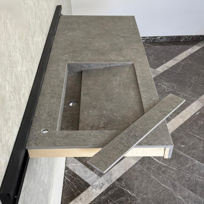 Handcrafted Custom Dekton Grafite Porcelain Bathroom Sink: Custom Vanity Top or Wall Mount (ES-060)