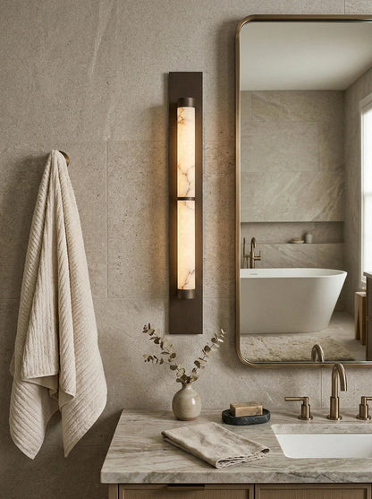 Arden Spanish Alabaster Column Sconce