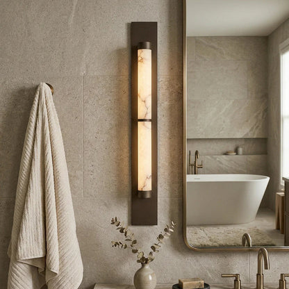 Arden Spanish Alabaster Column Sconce