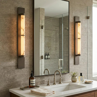 Arden Spanish Alabaster Column Sconce