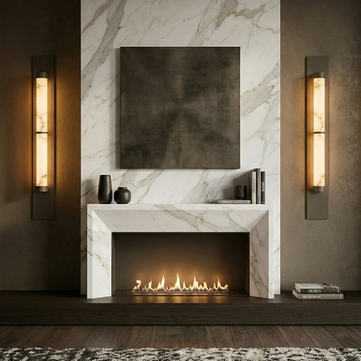 Arden Spanish Alabaster Column Sconce