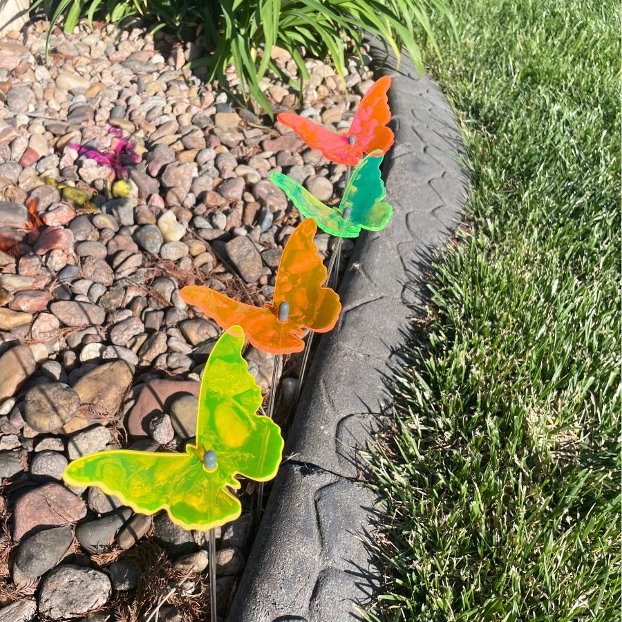 Small Butterfly Yard Decor | Variety 4 Pack | Shipping Included | Glowing Creation
