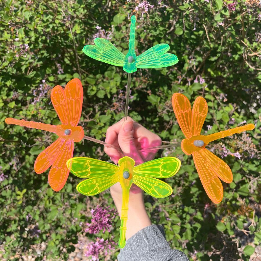Small Dragonfly Yard Decor | Variety 4 Pack | Shipping Included | Glowing Creation