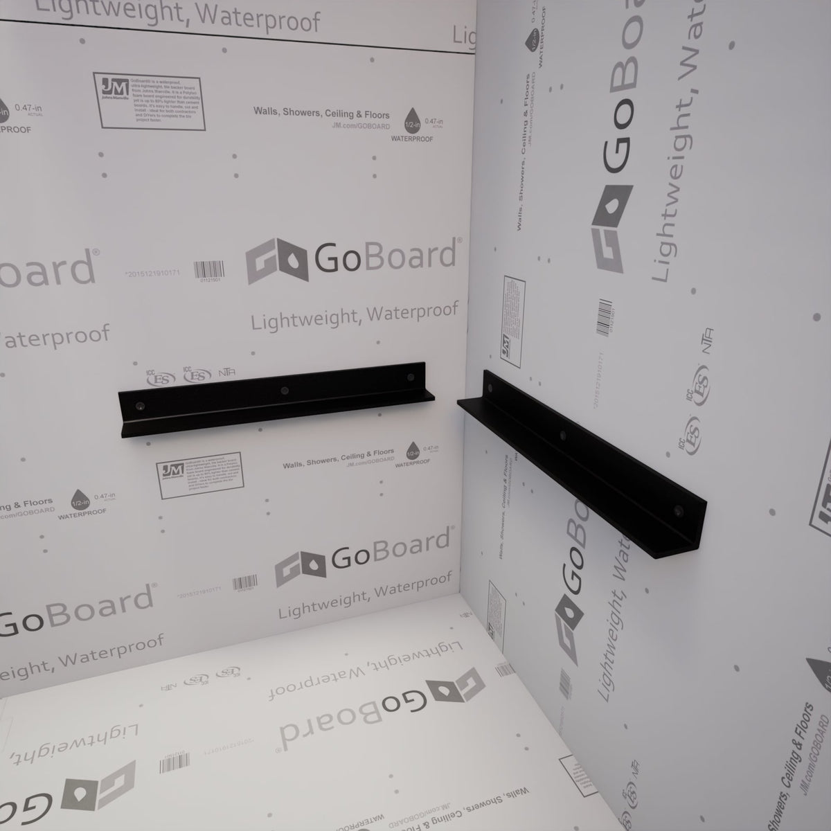The Original Floating Corner Shower Bench Kit™ with GoBoard®