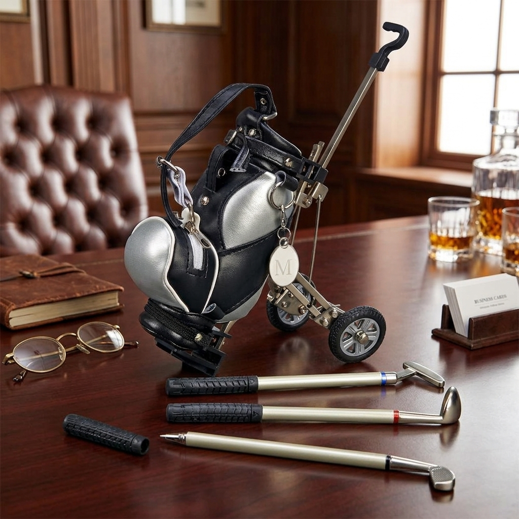 Golf Cart Style Pen Set & Holder