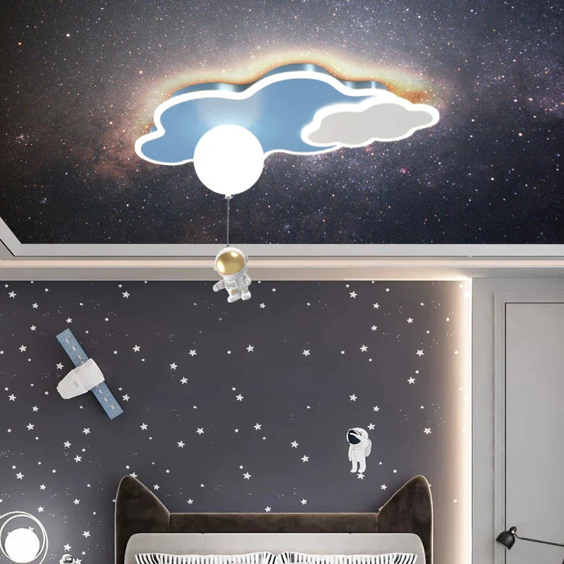 DecorBites™ Kids Space Theme Ceiling Lamp - Astronaut & Airplane Design for Bedroom