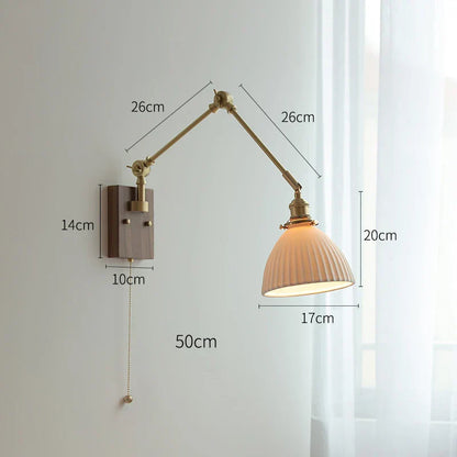DecorBites™ Copper Swing Arm Wall Lamp Sconce - LED Wall Light for Bedroom Living Room