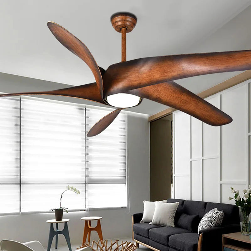 DecorBites™ 60" Brown Blades Ceiling Fan with Remote Control and LED Light