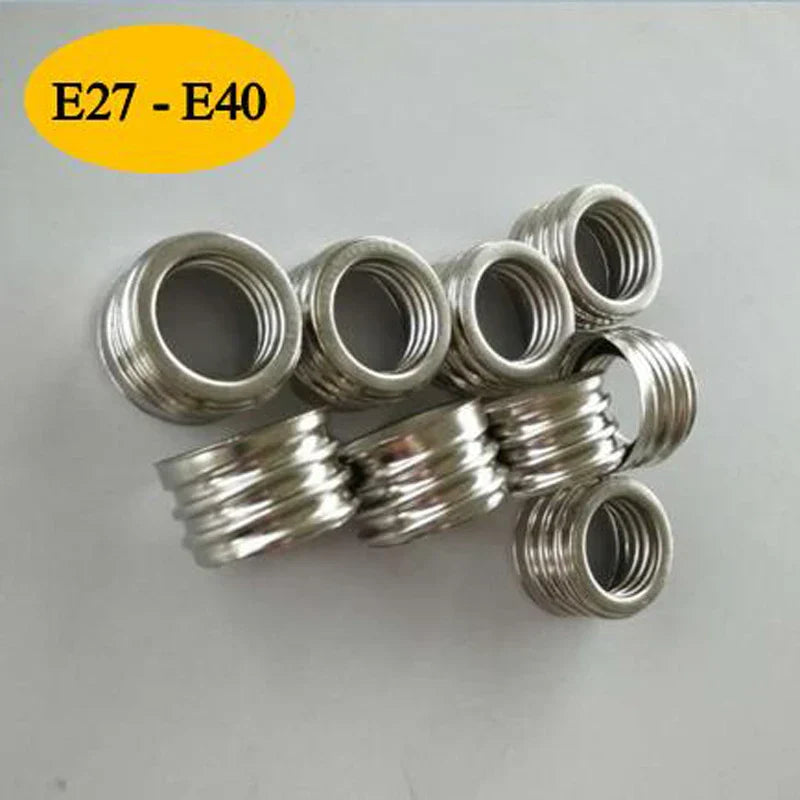 DecorBites™ E40 Lamp Holder: E27 to E40 Light Bulb Socket Adapter Converter - Pack of 10