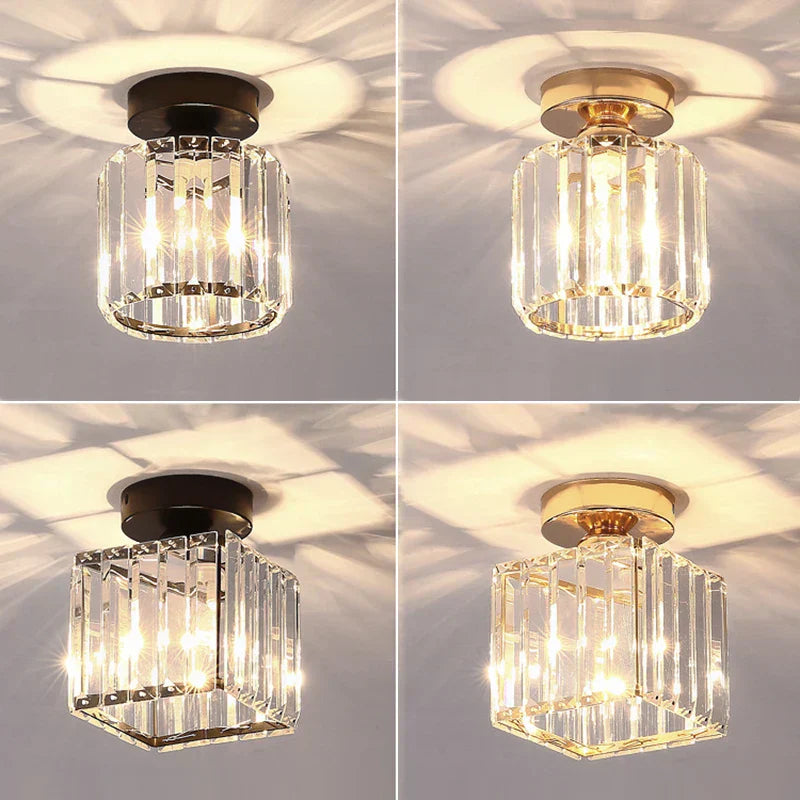 DecorBites™ Crystal Ceiling Lights: Modern Living Room Bedroom Decorative Lamp with E27 Bulb Socket