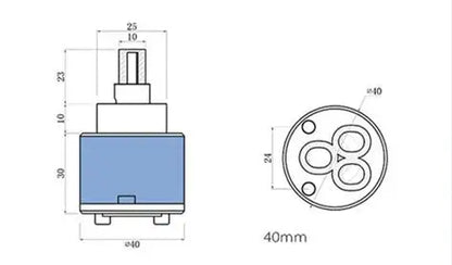 DecorBites™ 35/40mm Ceramic Faucet Cartridge for Kitchen Bathroom Tap - Water Saving