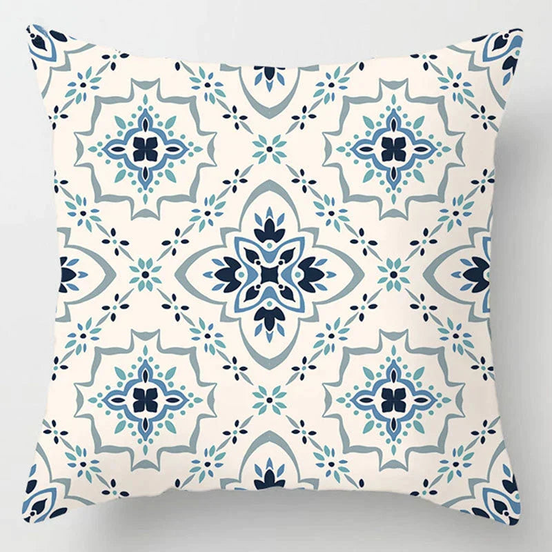 DecorBites™ Blue Geometric Marble Stripe Line Pillowcases for Car Sofa Decor