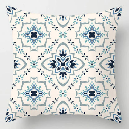 DecorBites™ Blue Geometric Marble Stripe Line Pillowcases for Car Sofa Decor
