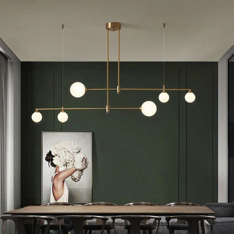 ™ Gold Copper Glass Ball Chandelier Pendant for Dining Room & Kitchen
