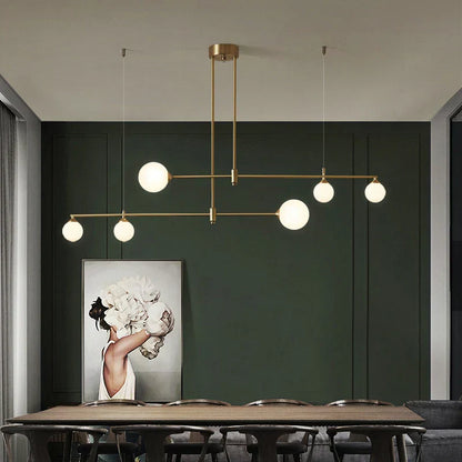 ™ Gold Copper Glass Ball Chandelier Pendant for Dining Room & Kitchen
