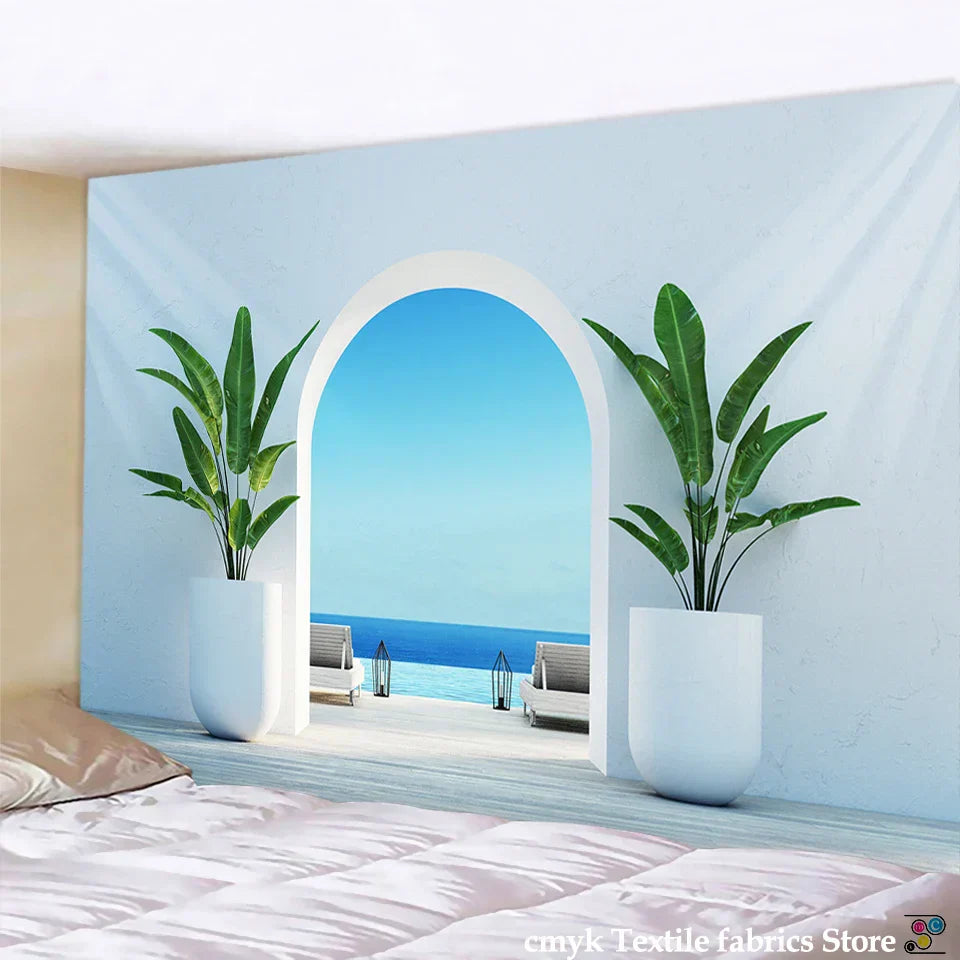 DecorBites™ Ancient Architecture Tapestry Wall Hanging Home Decor Cloth