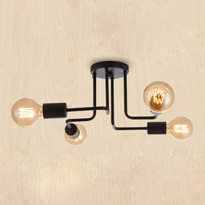 DecorBites™ Black Iron Ceiling Light for Living Room, Bedroom, Dining Room, and Kitchen