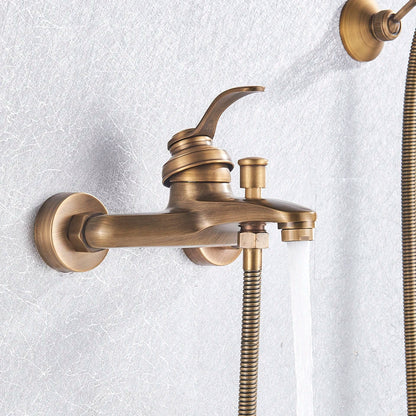 DecorBites™ Brass Shower Faucet Mixer Tap Set with Hand Shower - Wall Mount Black