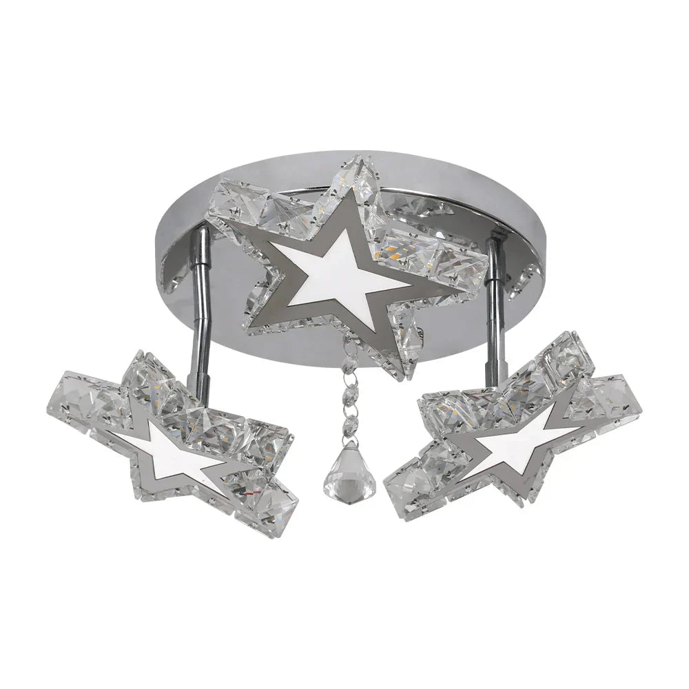 DecorBites™ Crystal Stars LED Pendant Chandelier for Modern Living Dining Room Decor