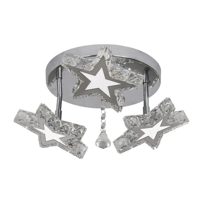DecorBites™ Crystal Stars LED Pendant Chandelier for Modern Living Dining Room Decor